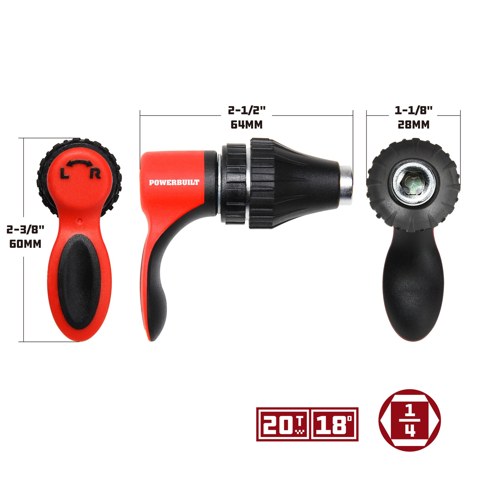 Powerbuilt L-Type Mini Ratcheting Bit Driver – 941487