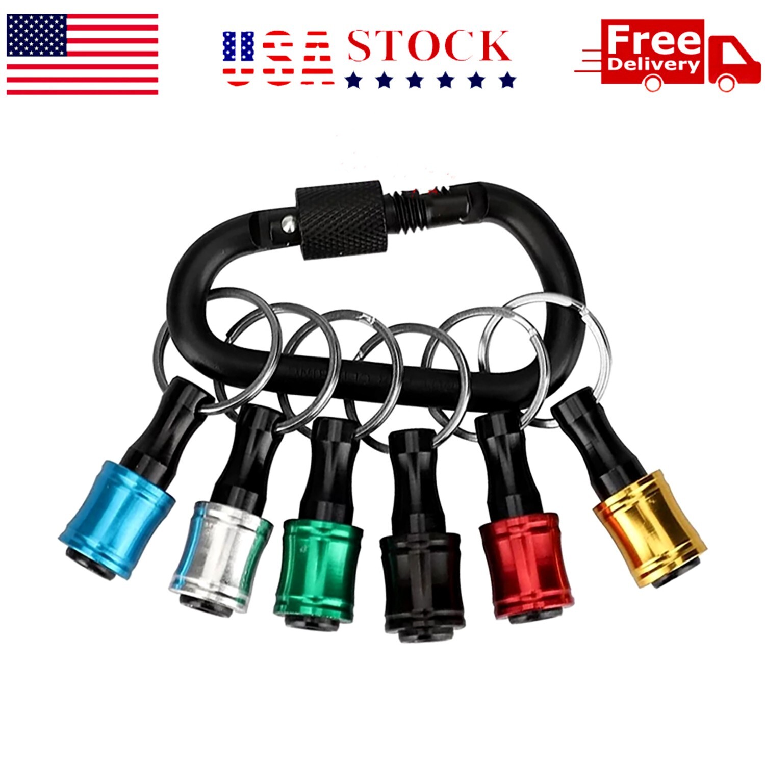 1/4″ Hex Shank Quick Release Keychain Screwdriver Drill Bit Holder Bit Set