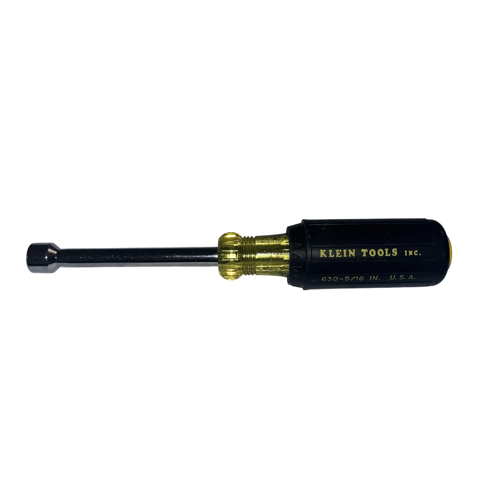 Klein Tools 630-5/16 Nut Driver 5/16 SAE Long Shaft USA Black Handle Tool
