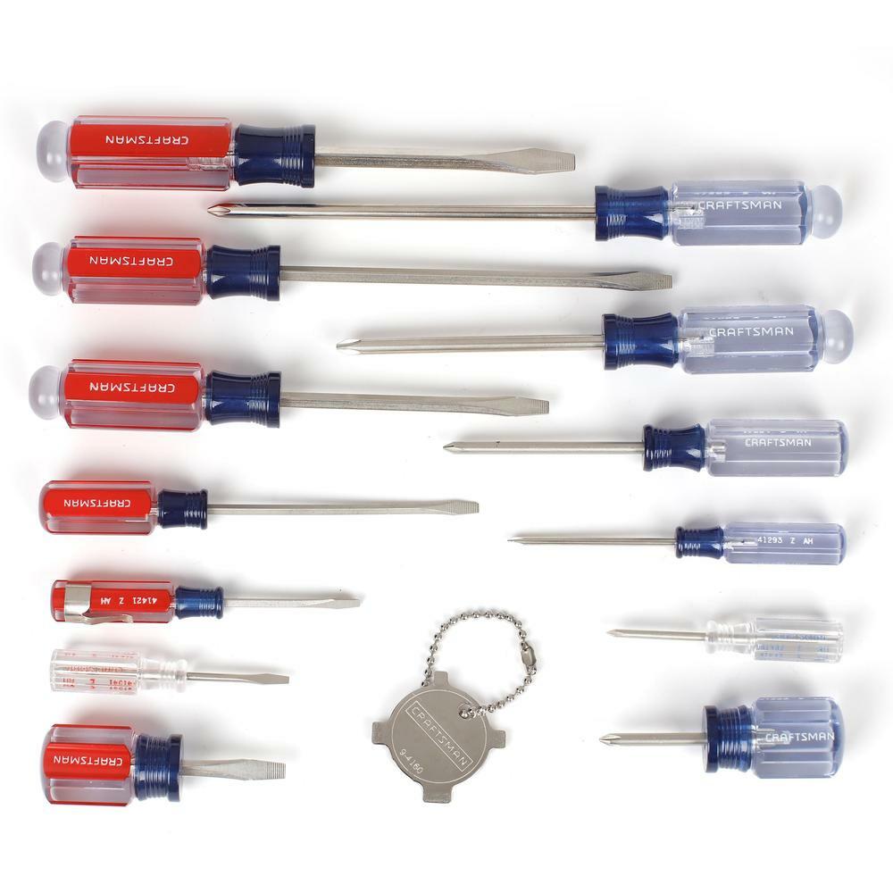 Craftsman 14 piece Screwdriver Set 6 Phillips & 7 Slotted Flat Head