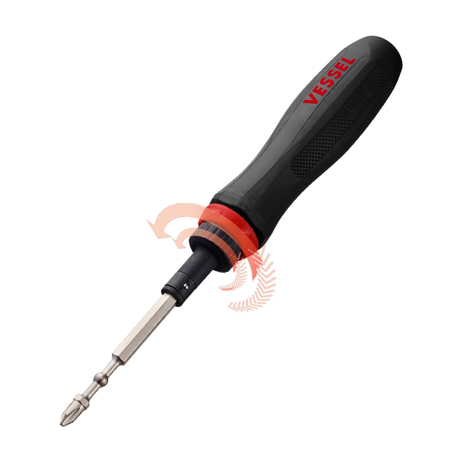 Vessel Megadora Interchangeable Ratchet Screwdriver 5pc Bit Set 900RT-5PU Japan