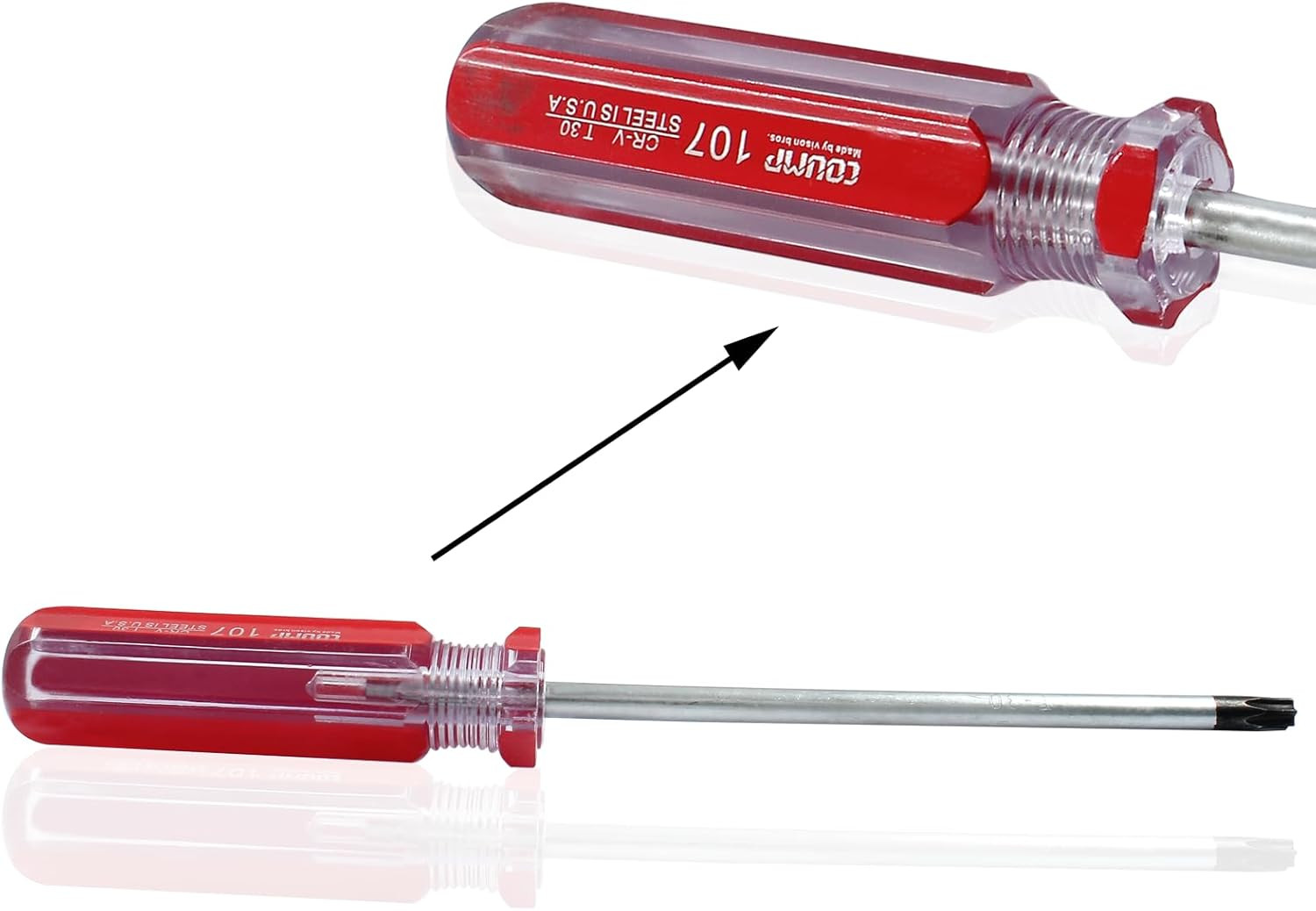 6 Pc Security Torx Screwdriver Set with Magnetic Tip, T10 T15 T20 T25 T27 T30
