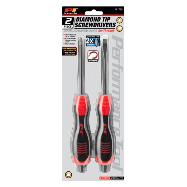 2-piece Multi Material Handle Magnetic Phillips/Slotted Mixed Screwdriver Set