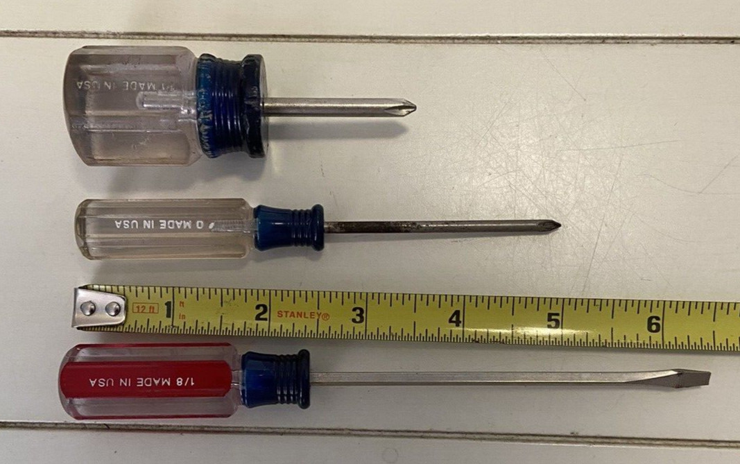 3 Craftsman Screwdrivers 2 Phillips 1 Flathead USA