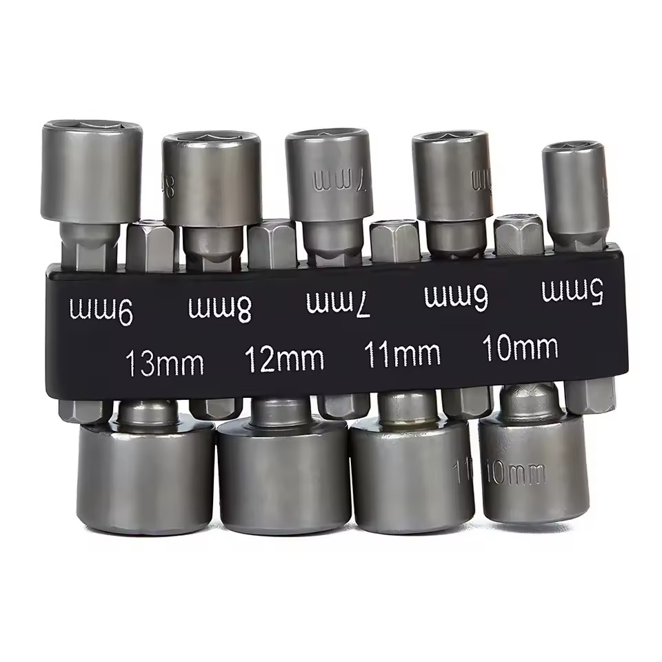 Power Nut Driver Bit Set Quick Change MM & SAE Impact 1/4″ Hex Shank USA