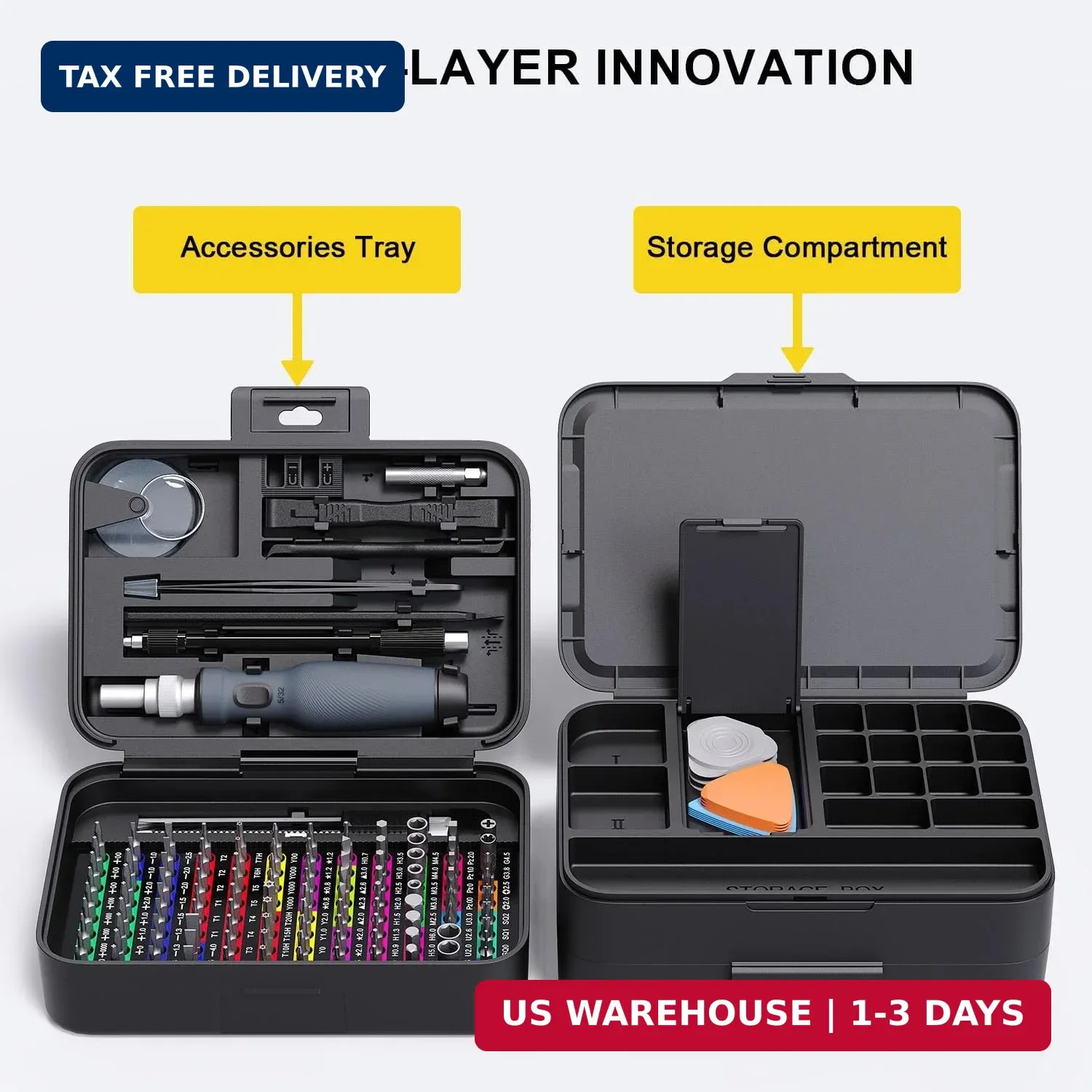 Mini Precision Screwdriver Set with Color-coded Identification, 132 in 1 Micro M