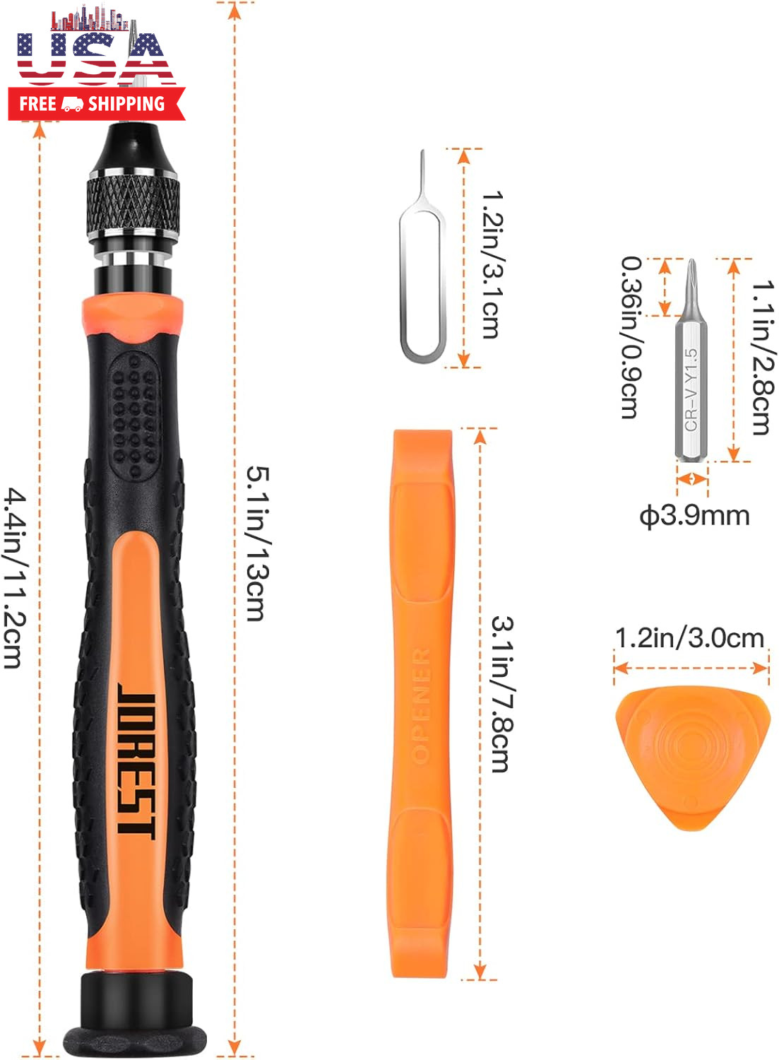 24Pcs Small Precision Screwdriver Set with Torx T5 T6 T8 T9, Y00, Star P5, Mini
