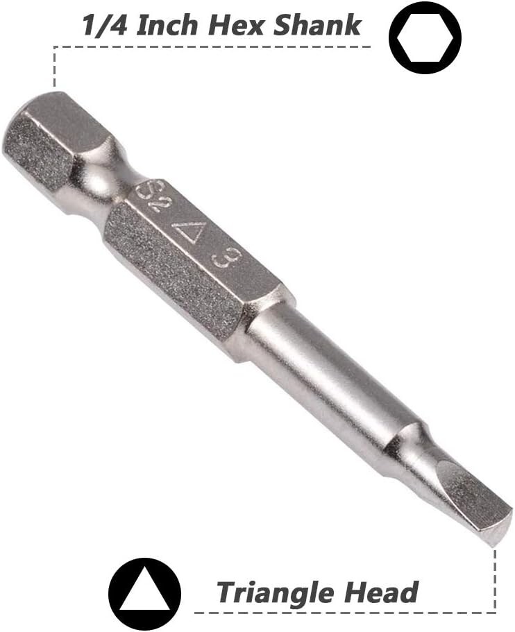 5 Pcs Magnetic Triangle Head Screwdriver Bit Set S2 Steel Triangular Screwdriver