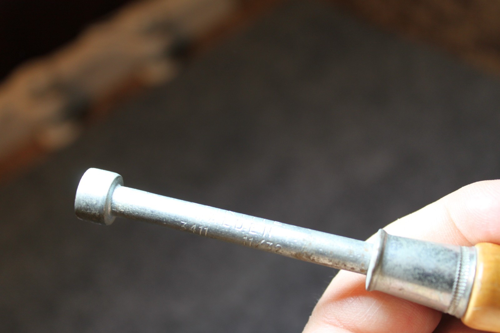 Vintage Spintite Stevens Walden 11/32″ SAE 6-Point Nut Driver Wood Handle