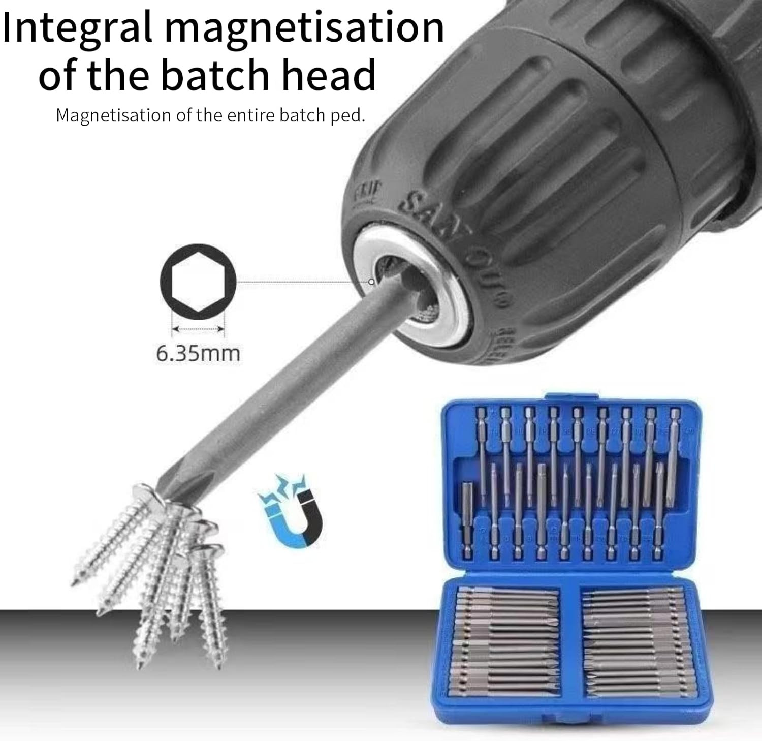 50Pcs Extra Long Security Bit Set,Screwdriver Bit Set, Extra Long Magnetic Drive