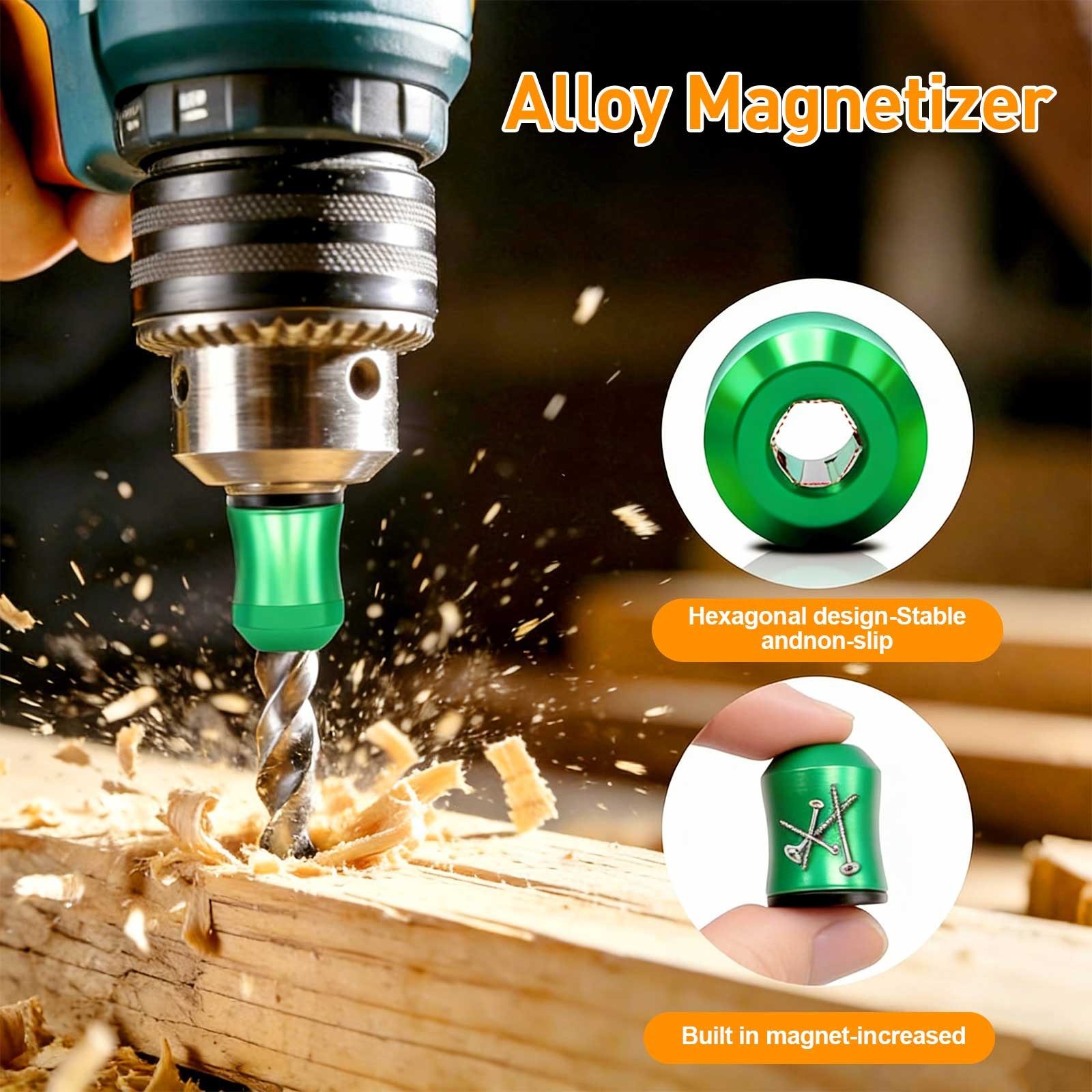 5x Magnetic Screw Ring Set for Drill & Hex Screwdriver Bits Strong Magnet Holder