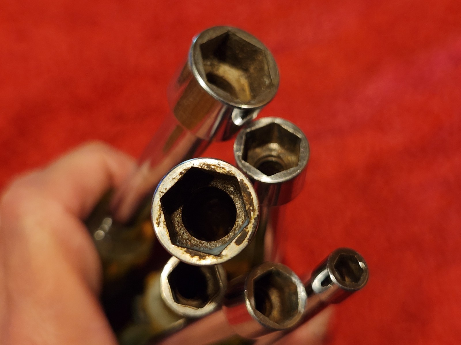 VINTAGE KLEIN 631 Standard Hollow Shaft Nut Driver Set 6 Piece Used Lot