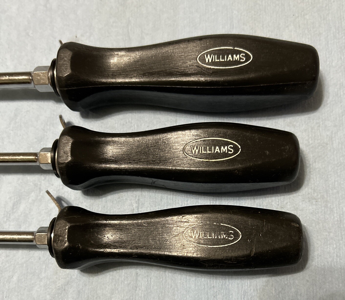 Williams 3pc Screwdrivers SDR-24 & SDR-26 Black Hard Handle USA A Snap On Brand