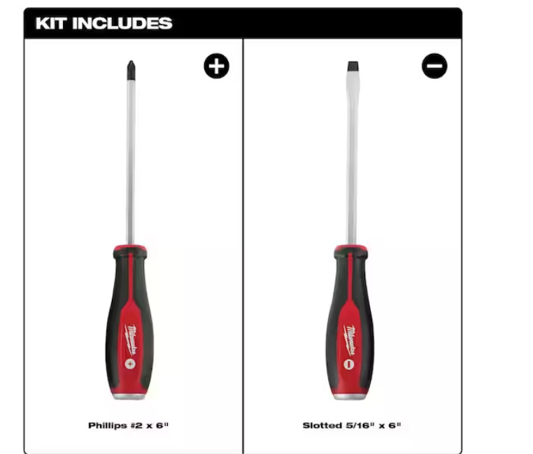 Demo Screwdriver Drivers With Steel Caps (2-piece) | Milwaukee Demolition Set