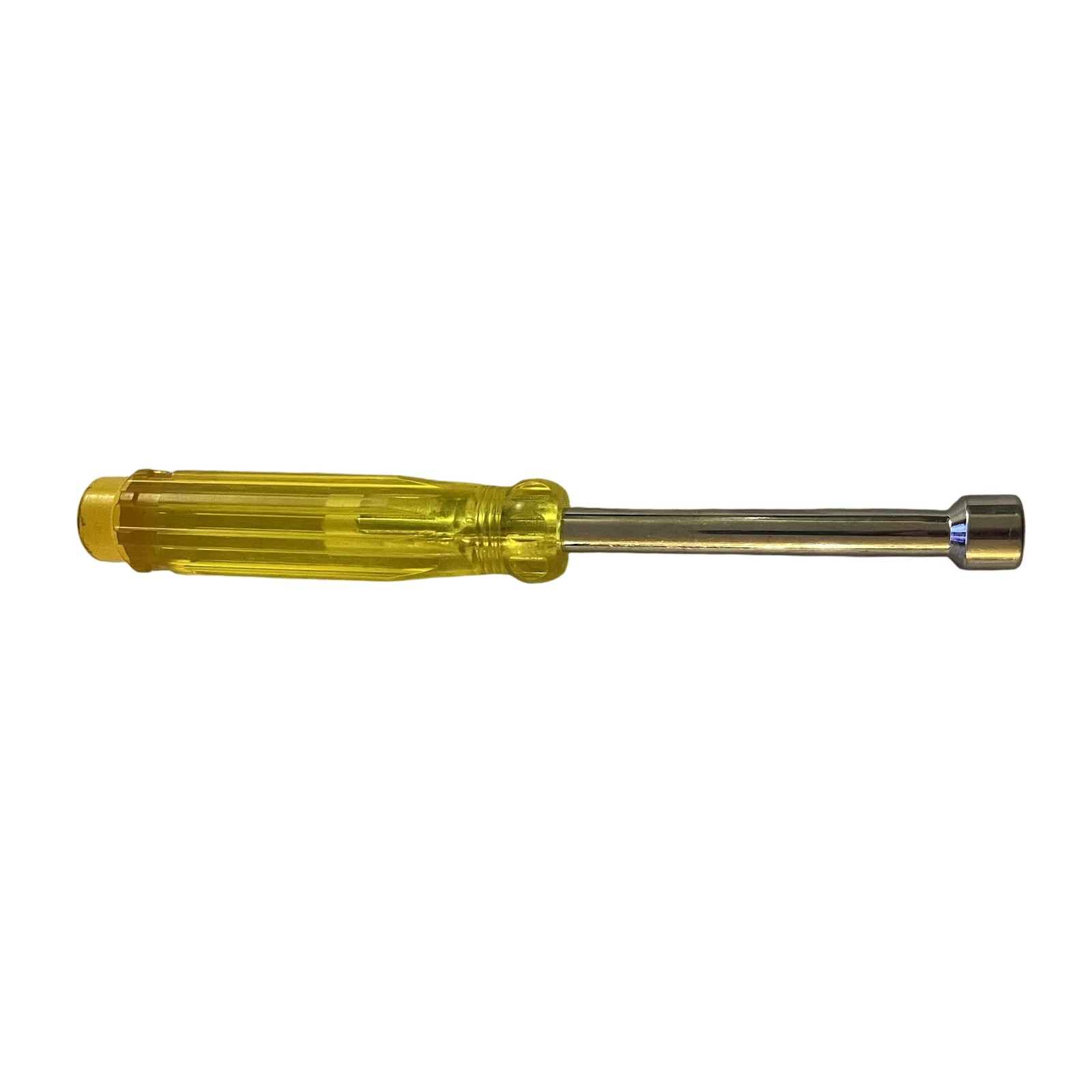 Nut Driver 5/16 Inch SAE Hex Hand Tool Yellow Handle Chromed Steel Socket