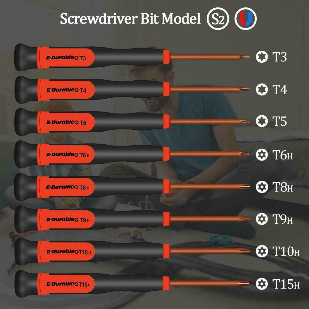 EDurable Torx Screwdriver Set T3 T4 T5 T6 T8 T9 T10 T15 Security Torx Drivers Ki