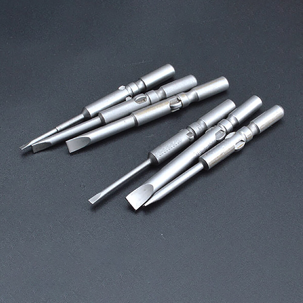 Ø 5mm Round Shank Magnetic Flat Head Slotted Screwdriver Bits Drill Driver Tools
