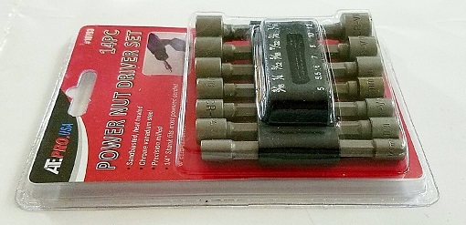 14pc Quick Change Power Nut Driver Set Hex Shank Metric SAE Standard Steel NEW