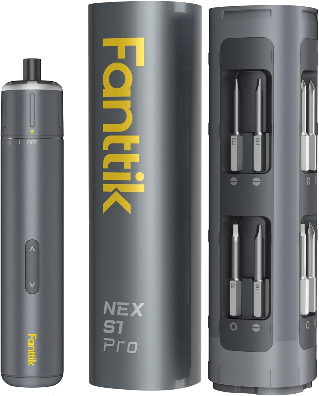 Fanttik S1 Pro 3.7V Electric Screwdriver, Power Screwdriver, 14 S2 Steel Bits, 3
