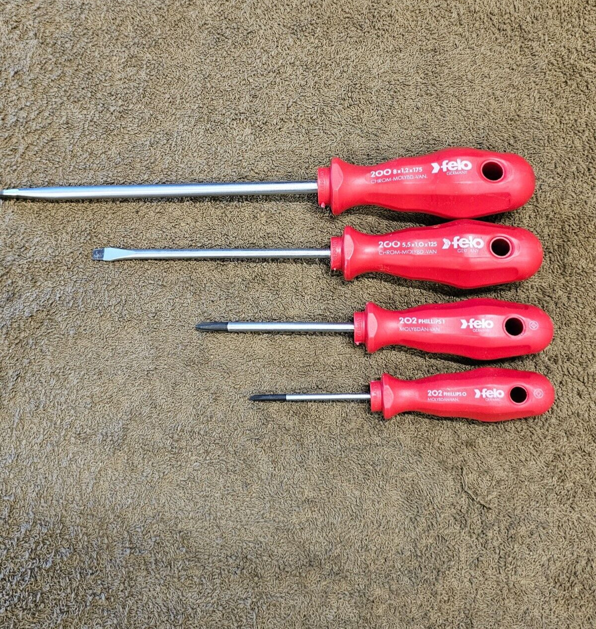 4 Felo Screwdriver Set Slotted Phillips Flat Head 200 202 Germany