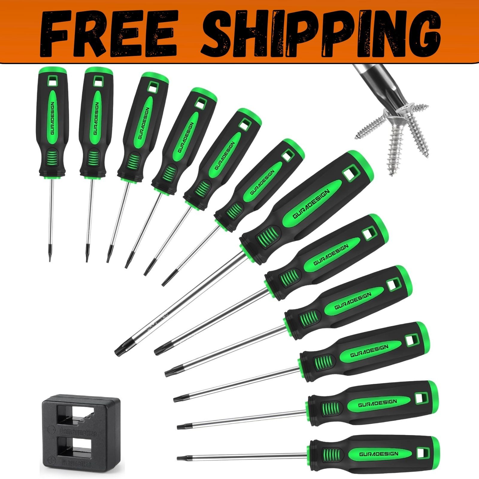 13 Pieces Magnetic Torx Screwdriver Set, T5 to T40 Star Screwdrivers