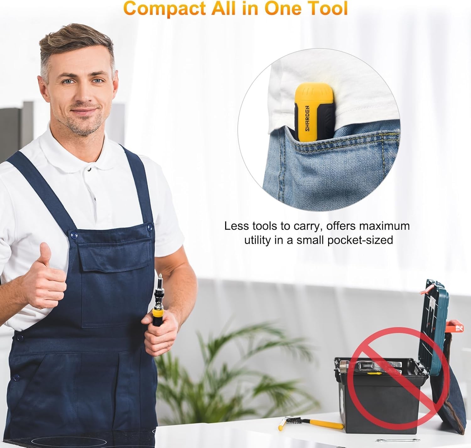 Ratcheting Multi Bit Screwdriver – 13-in-1 Tool Set, Flat Head/Square/Torx/He…