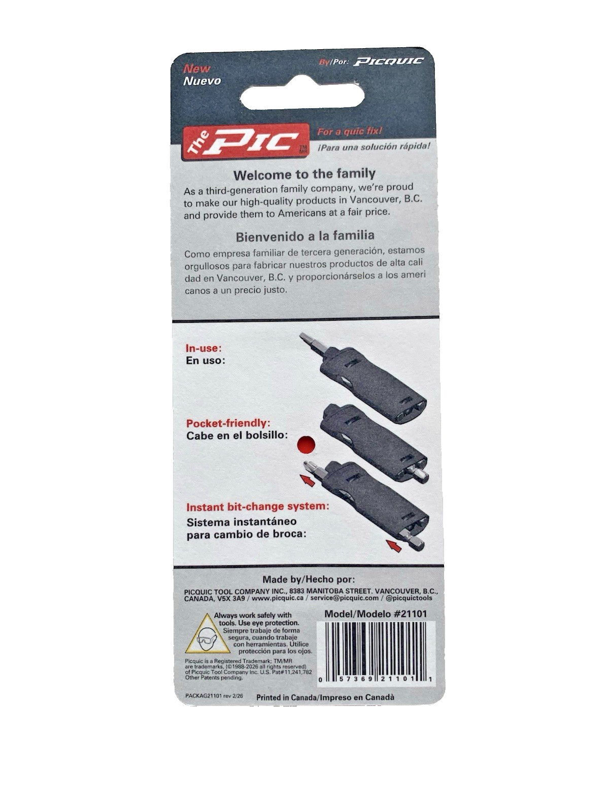 PICQUIC The PIC – 3 bit Screwdriver 2″ x 1/4″ bits Pocket Friendly