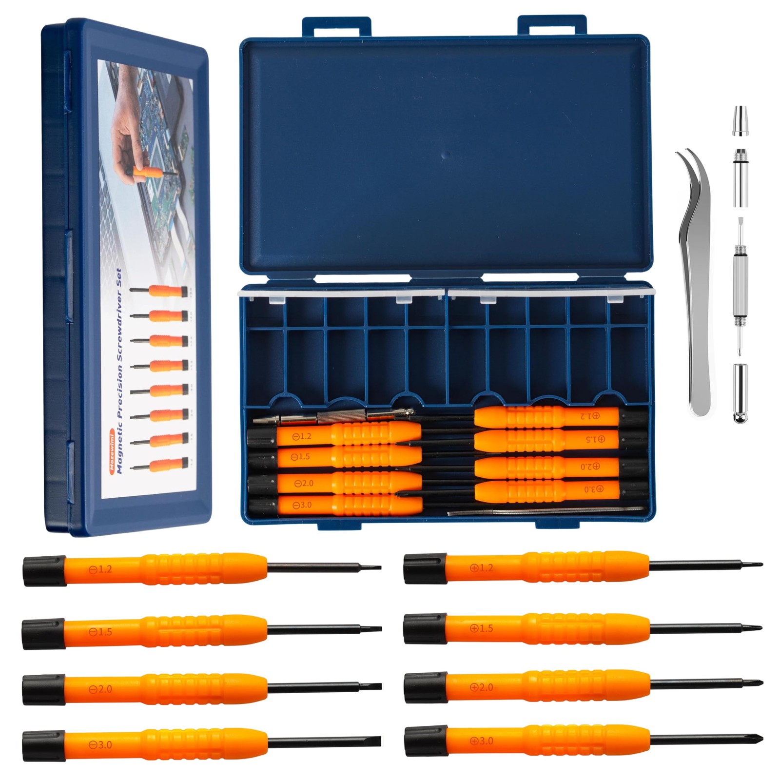 Precision Screwdriver Set with Magnetic Tips, 8-in-1 Multi-Function Blue