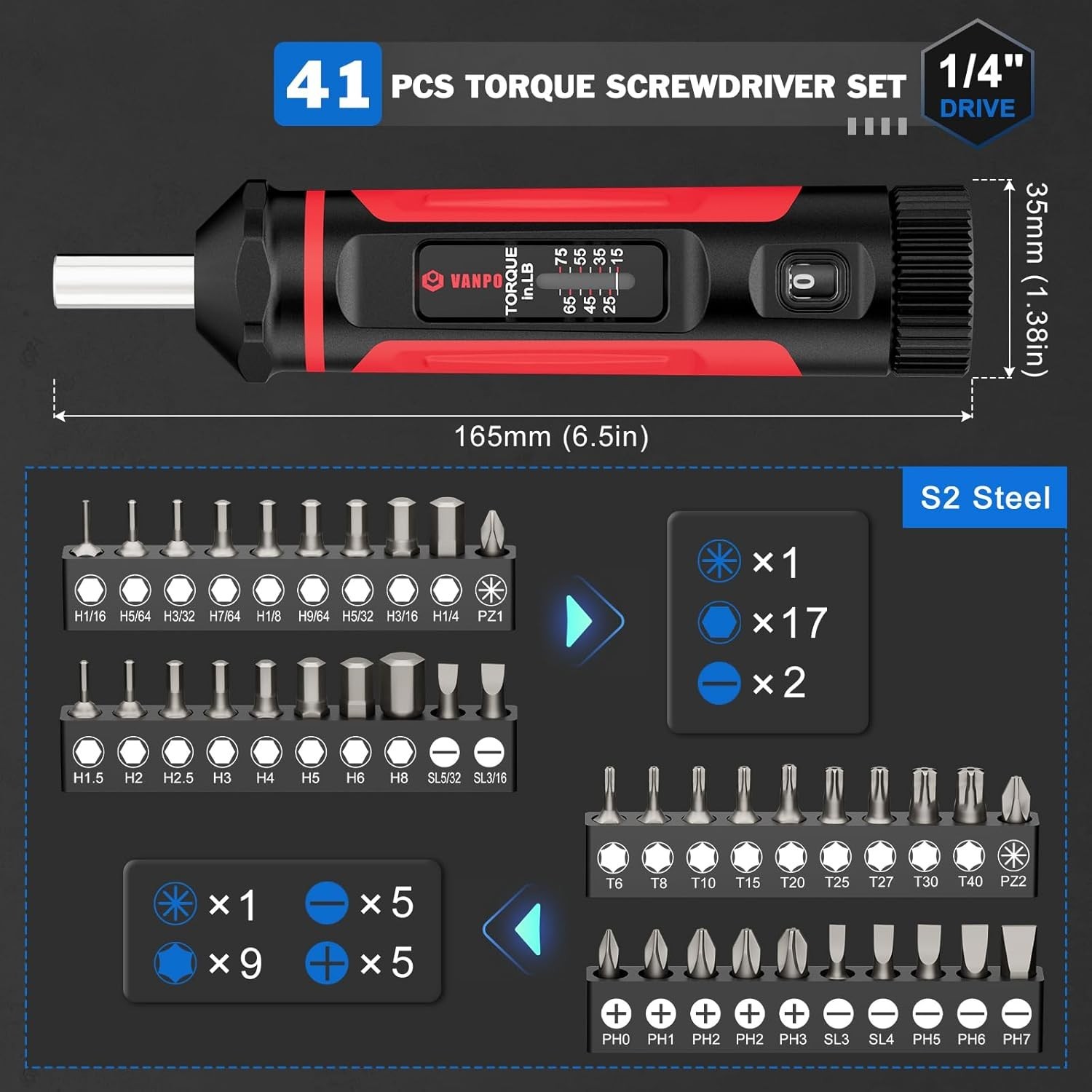 Drive Torque Wrench Screwdriver Set Gun Gunsmith Instrument Tool Accurizing NEW