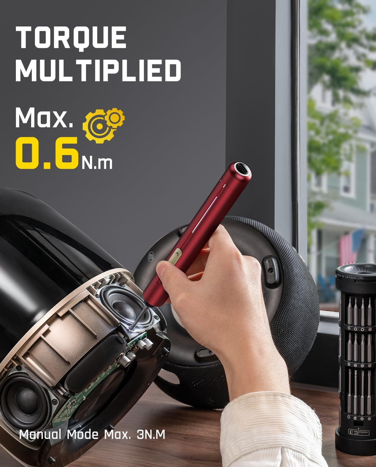 Fanttik E2 Ultra Electric Screwdriver, 0.6N.m Mini Screwdriver Set, 50 Magnetic