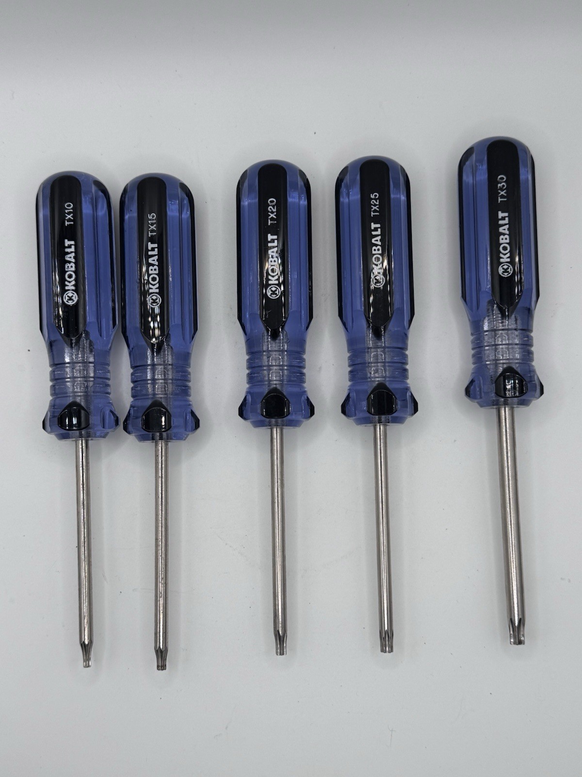Kobalt Torx Screwdriver Set TX10 TX15 TX20 TX25 TX30 5 Piece Blue Handle