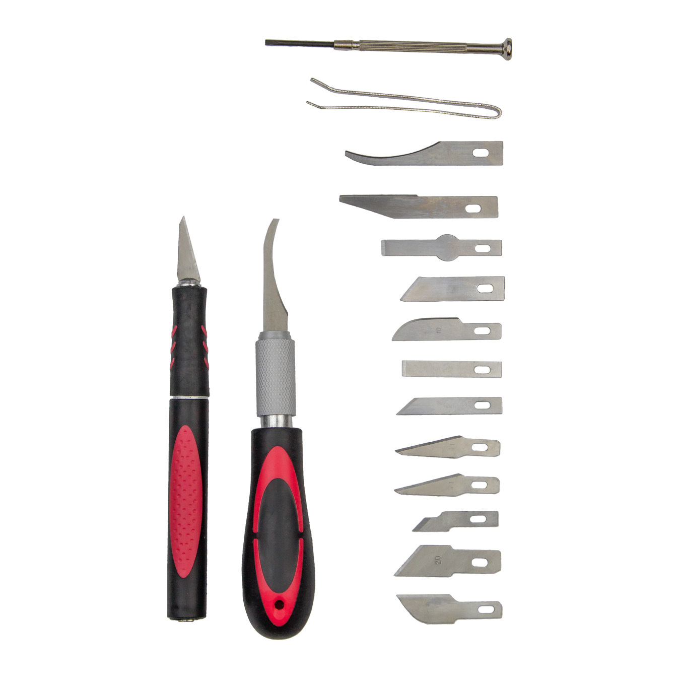 KING 16-pc Craft Hobby Knife Set, w/ Exacto Precision Cutting Blades & Tweezers