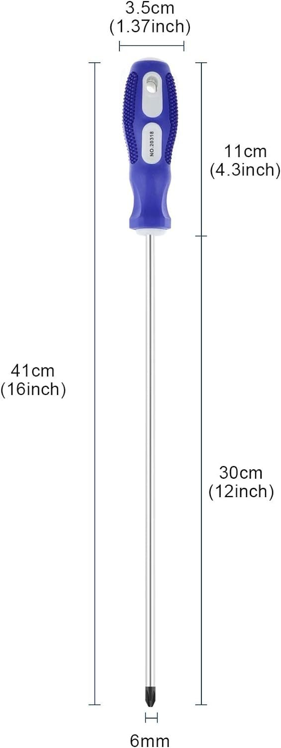 Slotted and Phillips Screwdriver, PH2 12″ Long Cross-Head & Flat Blade Magnetic