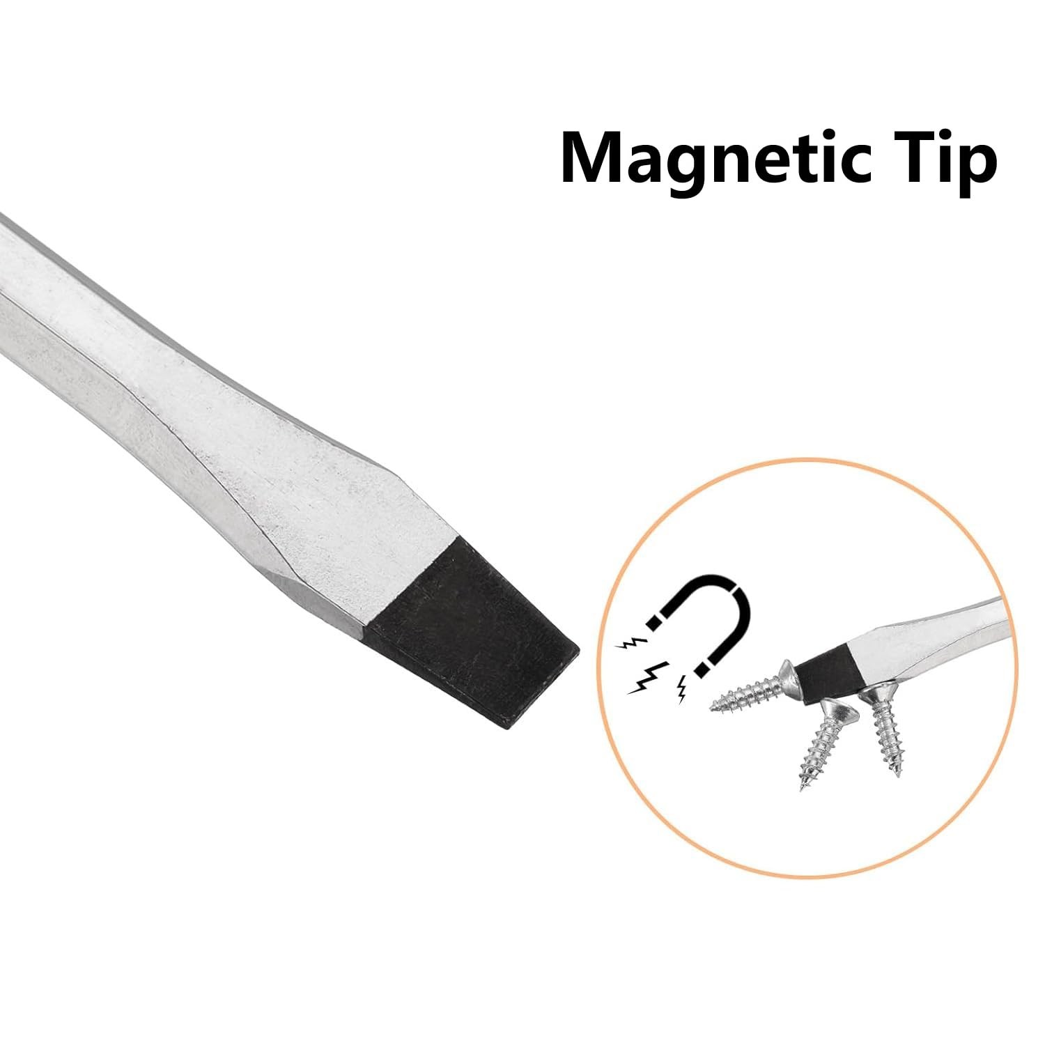 1Pcs Demolition Screwdriver, 8mm Flathead Screwdriver 11.8 Inches with Ergono…