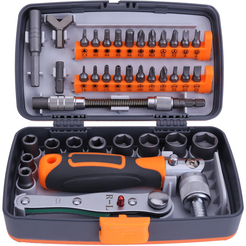 38Pcs Mini Ratchet Screwdriver Multi Tool Bits Set 1/4″ Drive Socket Wrench Kit