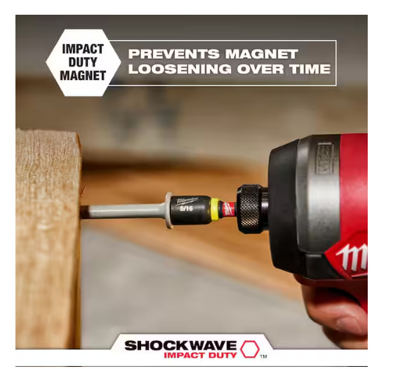 Milwaukee SHOCKWAVE Impact Duty 1/4″ Insert Magnetic Nut Driver – Pack of 3