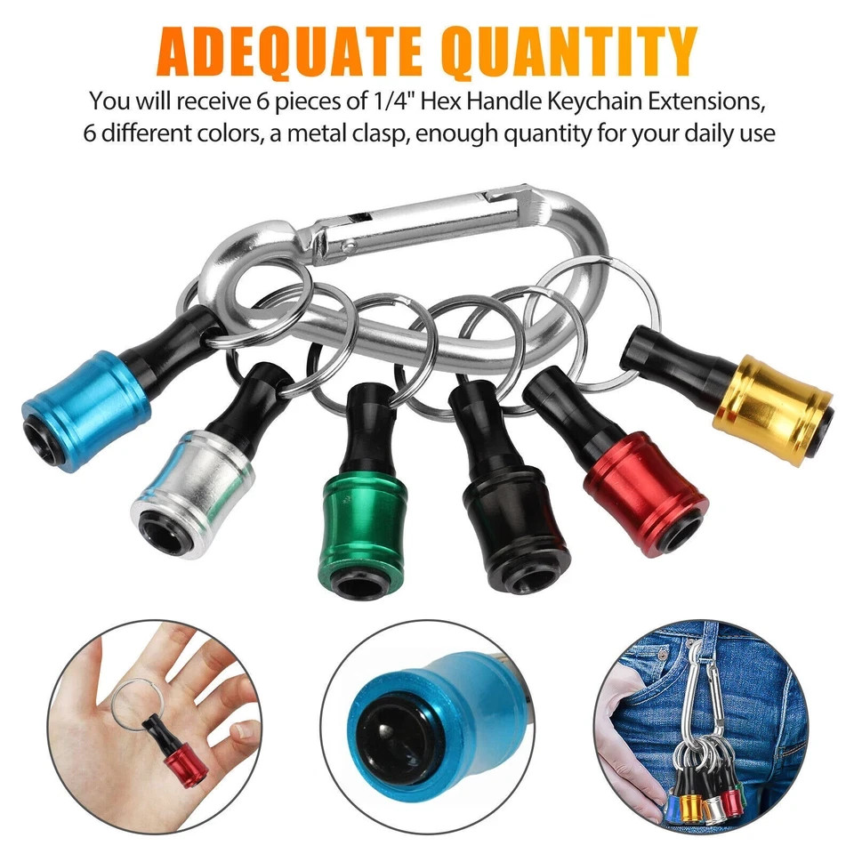 1/4″ Hex Shank Quick Release Keychain Screwdriver Drill Bit Holder Bit Set 28PCS