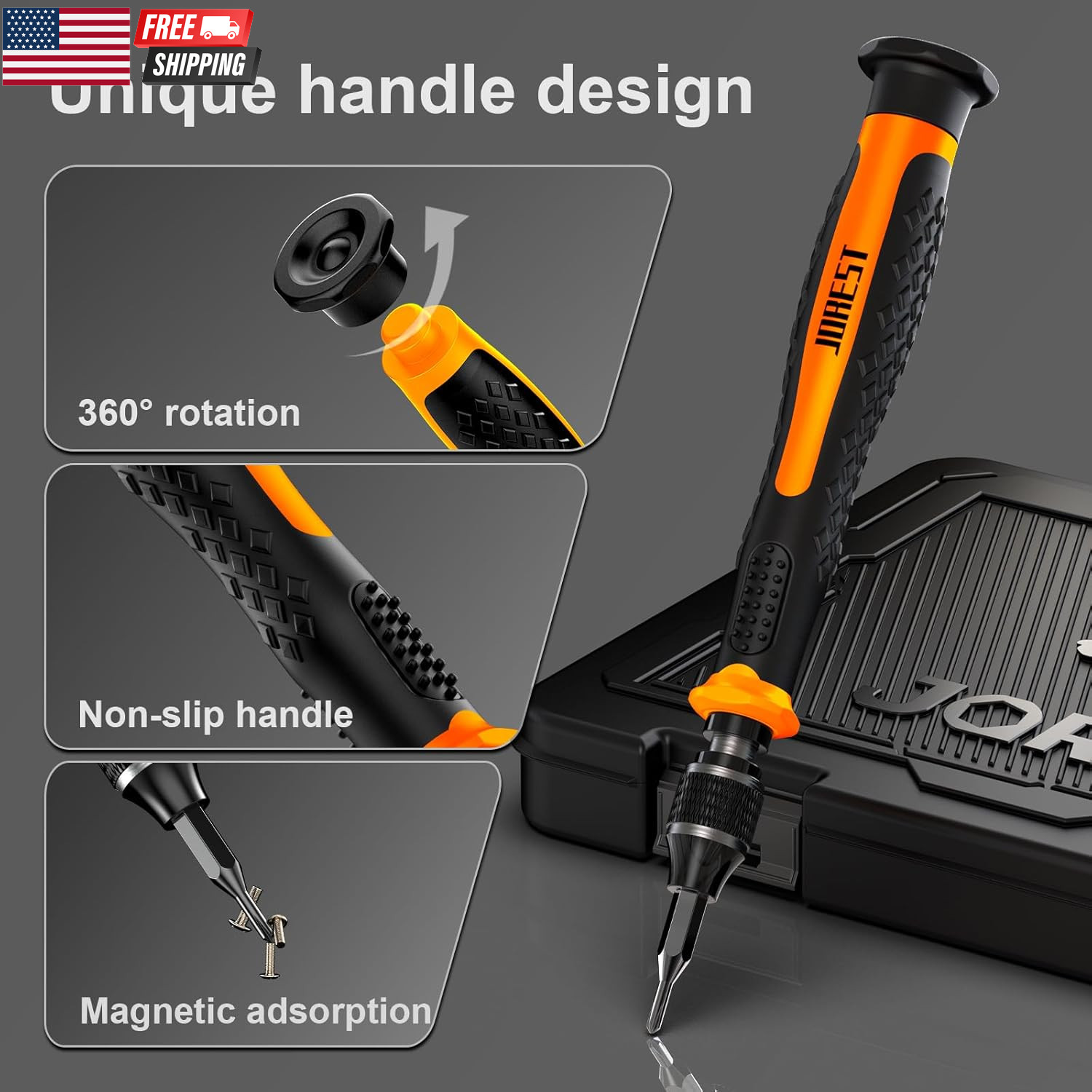 40Pcs Small Precision Screwdriver Set S2 Steel Magnetic Screwdriver Set with Tor