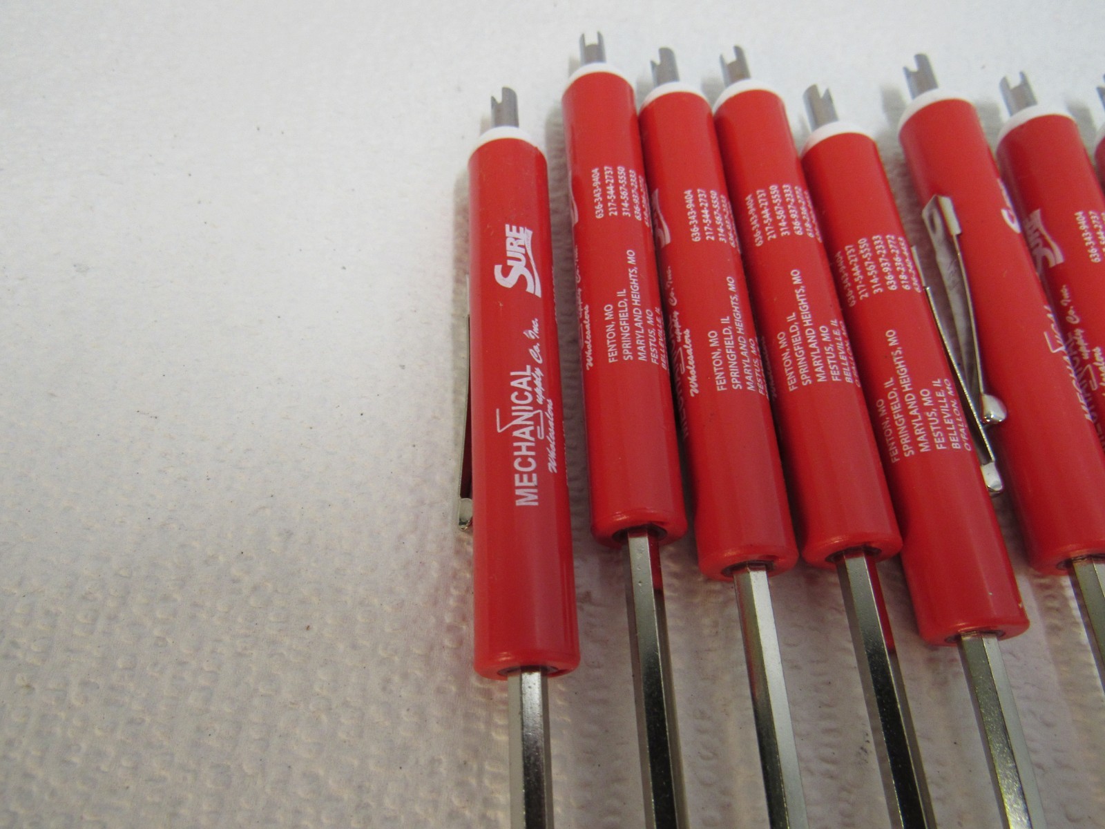 Lot of 12 “Branded” Pocket Screwdrivers Phillips & Flathead