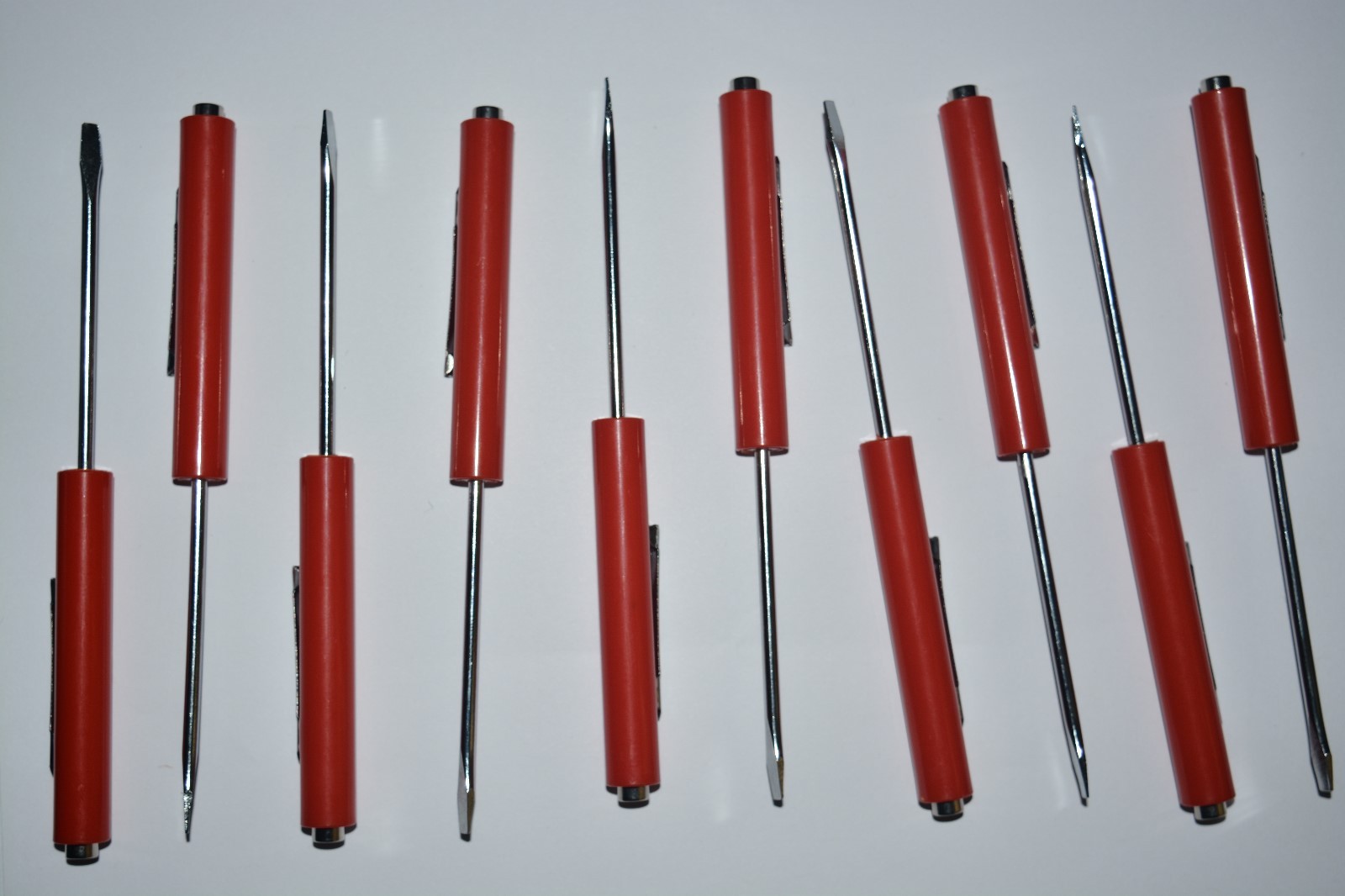 MINI FLAT SCREWDRIVER WITH MAGNET TOP POCKET CLIP FOR PROFESSIONAL TECHS 10 PCS