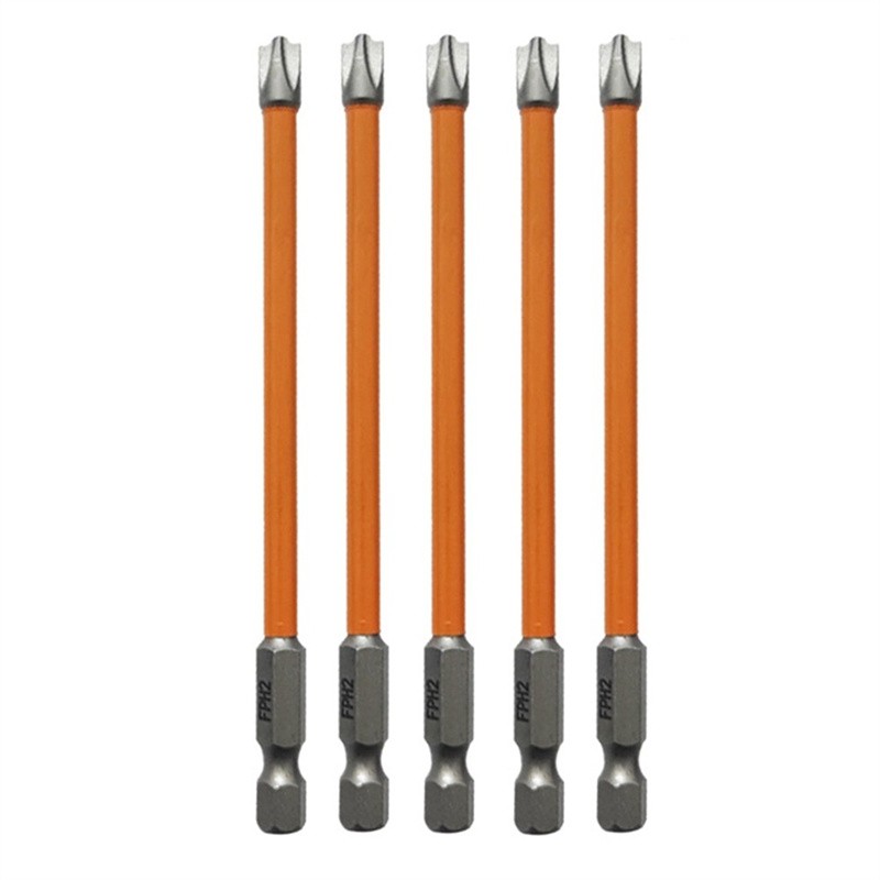 5PC FPH2 Impact Screwdriver Bit Set-S2 Steel 65mm & 110mm Slotted Heads 2025 NEW