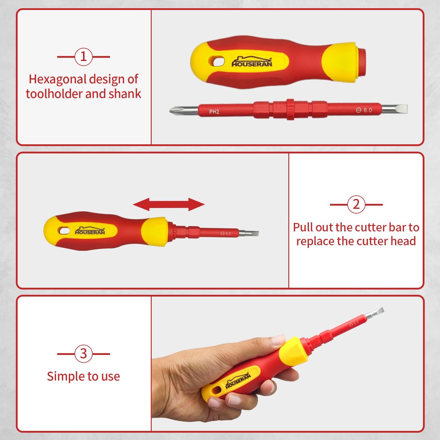 HOUSERAN 26pc Insulated Screwdriver Set 1000V Magnetic Electrician Tool Kit