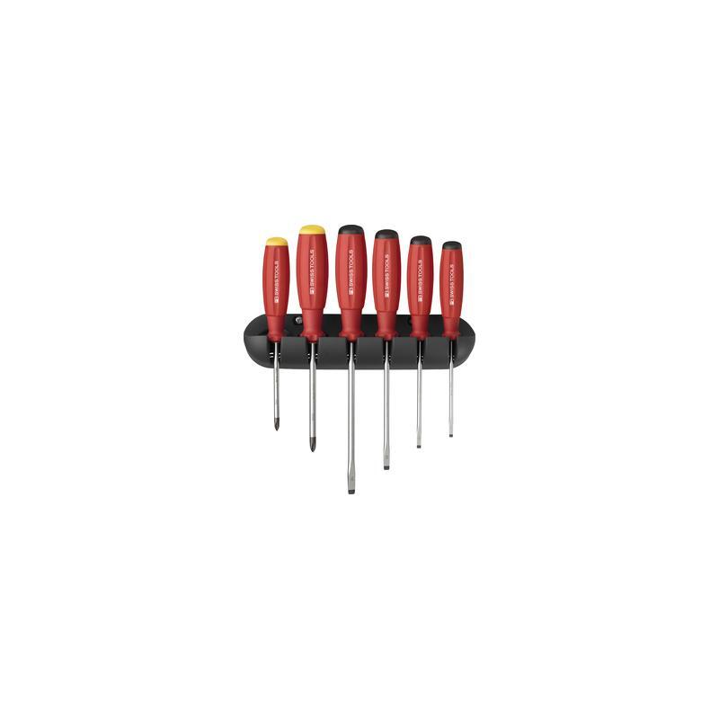 PB Swiss Tools PB 8244.CBB SwissGrip Screwdriver Set, Slotted & Phillips, 6 pcs