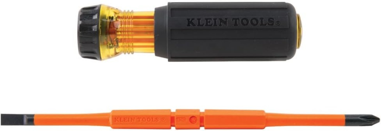 Insulated Screwdriver Set with Flip Blade Phillips and Slotted Tips for Elect…