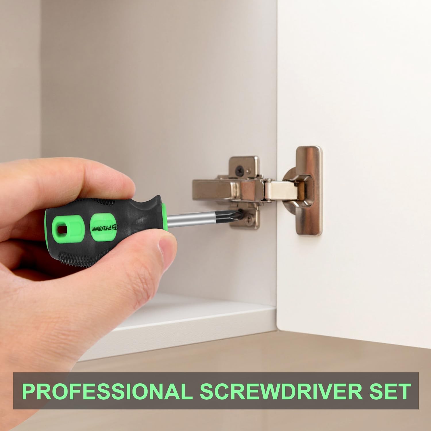 GURADESIGN 7-Piece Magnetic Screwdrivers Set, 4 ‎Phillips & Slotted, Green