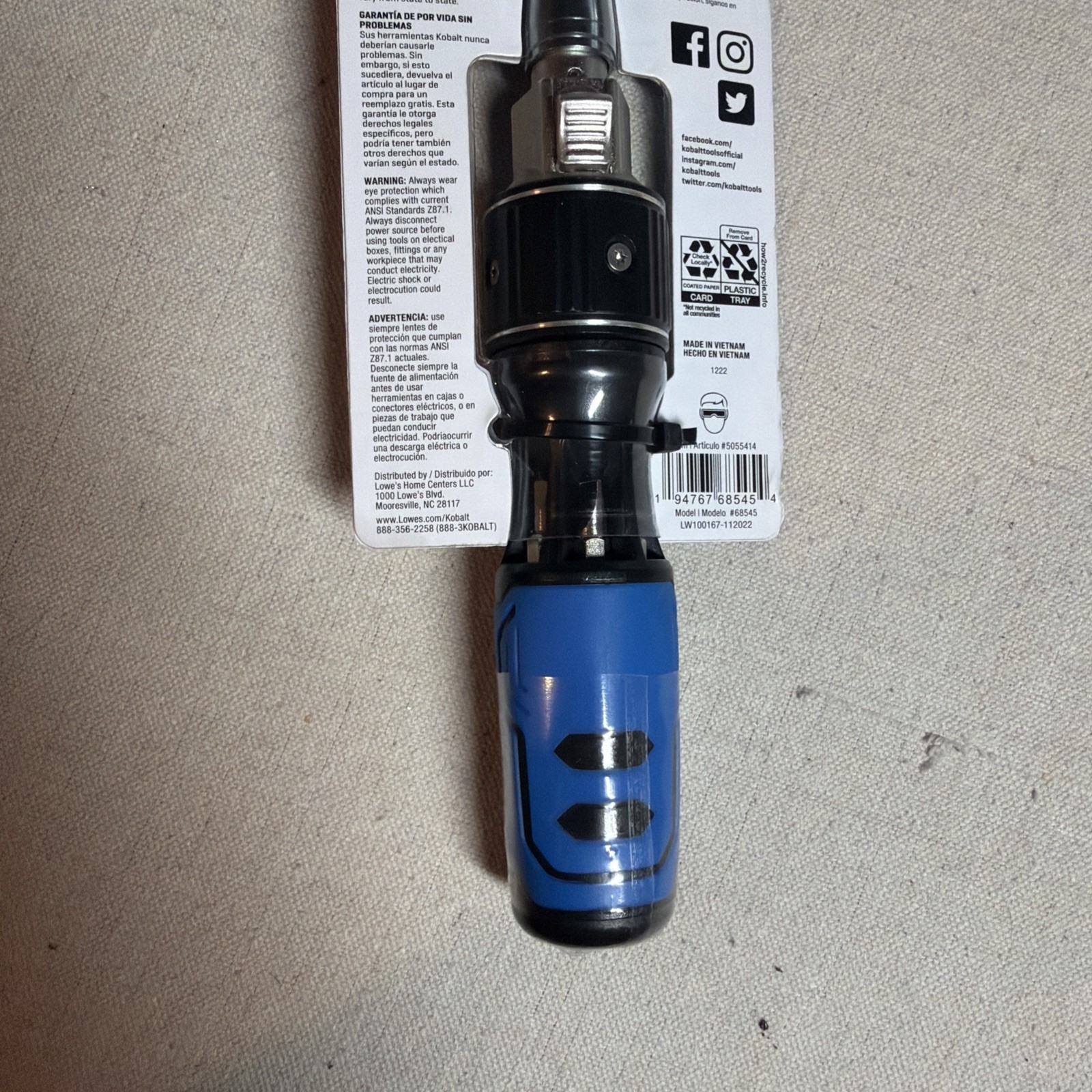 Kobalt 12-in-1 Double Drive Ratcheting Screwdriver #5055414 New Sealed Multi Bit