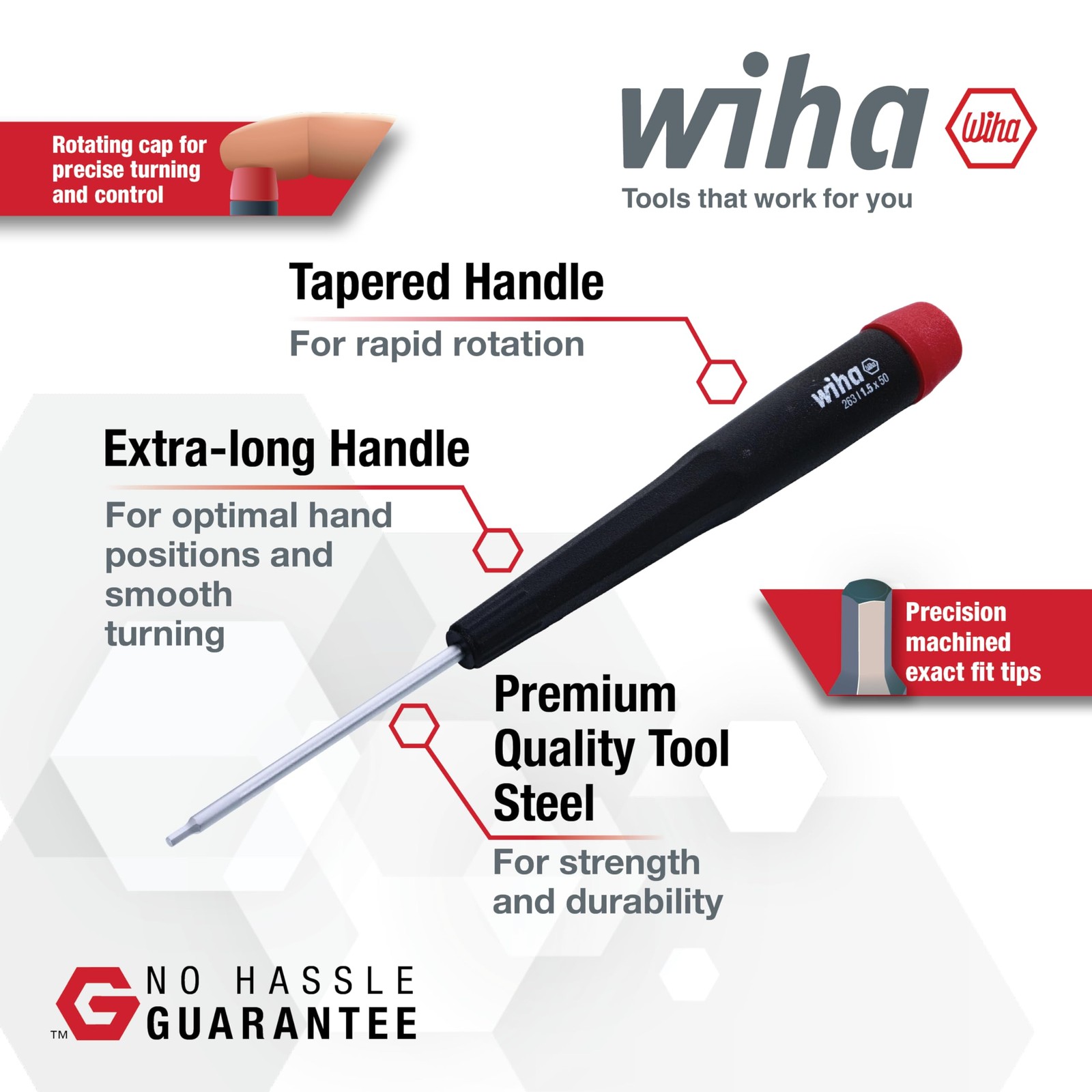Wiha 26390 Screwdriver Set, Hex Metric With One Size, Original Version