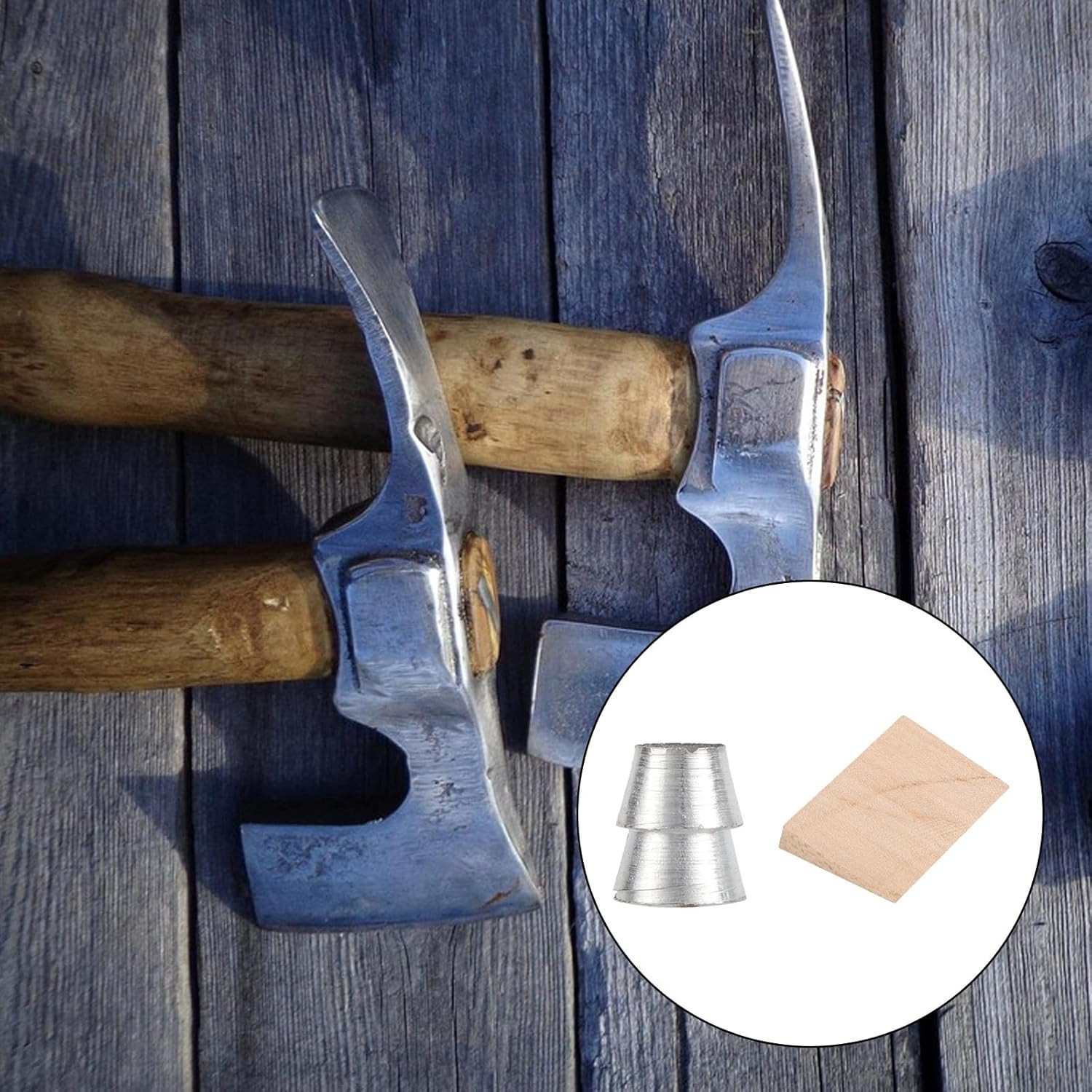 20Pcs Hammer Handle Repair Wedge Kit, 5 Wooden Wedges & 15 Steel Wedges for Axe