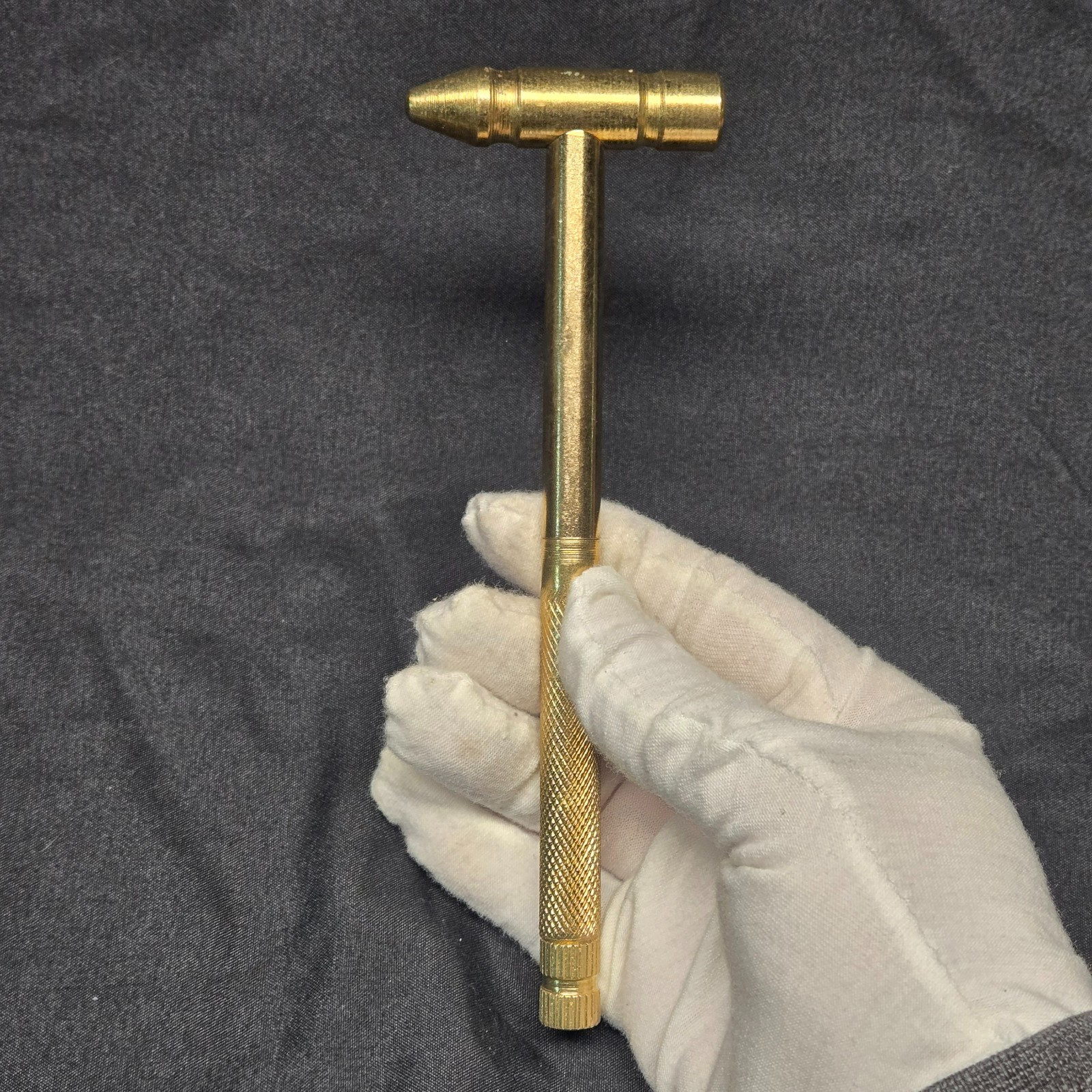 Vintage Compact Brass Hammer Multi-Tool 5-in-1 Screwdriver Set Collectible