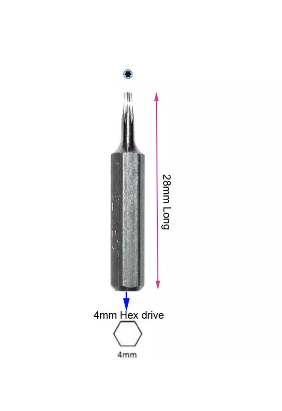 Micro Bits Set T1 T2 T3 T4 T5 T6 T8 TR9 T10 T15H torx screwdriver Hex 4mm 10PCS